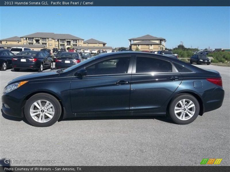 Pacific Blue Pearl / Camel 2013 Hyundai Sonata GLS