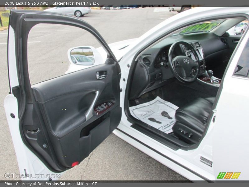 Glacier Frost Pearl / Black 2008 Lexus IS 250 AWD
