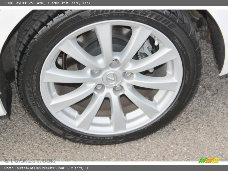 Glacier Frost Pearl / Black 2008 Lexus IS 250 AWD