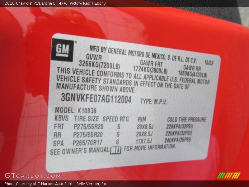 Victory Red / Ebony 2010 Chevrolet Avalanche LT 4x4