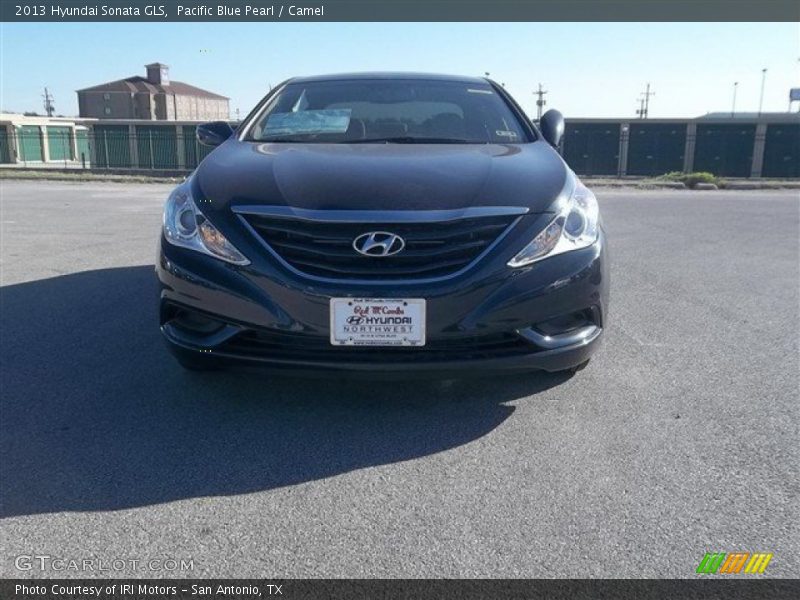 Pacific Blue Pearl / Camel 2013 Hyundai Sonata GLS