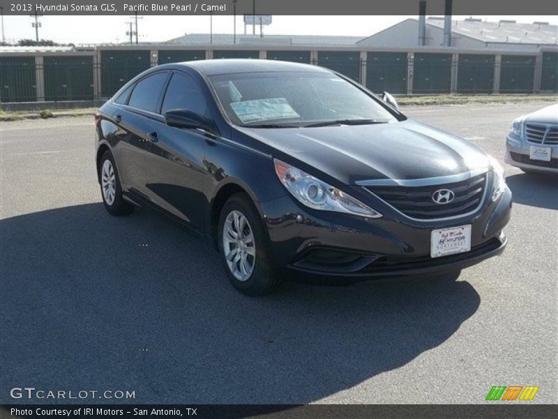 Pacific Blue Pearl / Camel 2013 Hyundai Sonata GLS