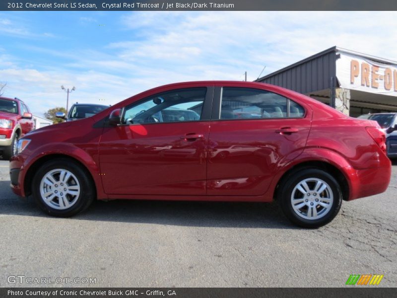 Crystal Red Tintcoat / Jet Black/Dark Titanium 2012 Chevrolet Sonic LS Sedan