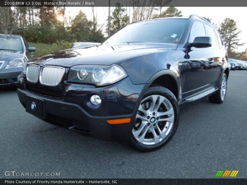 Monaco Blue Metallic / Black 2008 BMW X3 3.0si