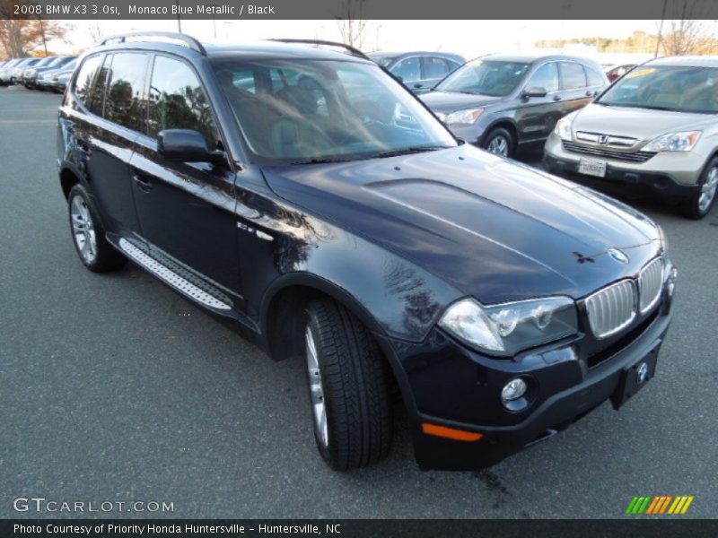 Monaco Blue Metallic / Black 2008 BMW X3 3.0si