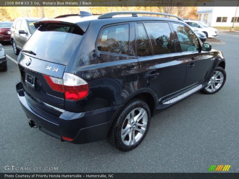 Monaco Blue Metallic / Black 2008 BMW X3 3.0si