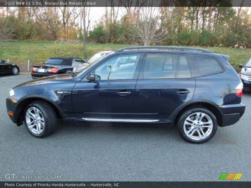 Monaco Blue Metallic / Black 2008 BMW X3 3.0si