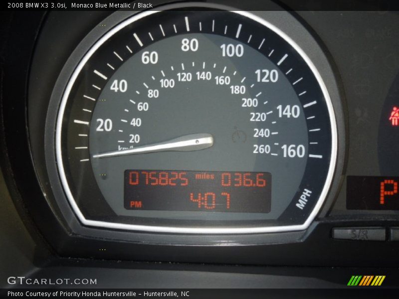 Monaco Blue Metallic / Black 2008 BMW X3 3.0si