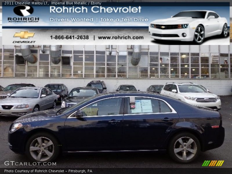 Imperial Blue Metallic / Ebony 2011 Chevrolet Malibu LT
