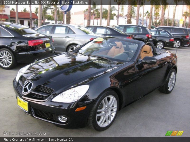 Black / Black/Beige 2009 Mercedes-Benz SLK 300 Roadster