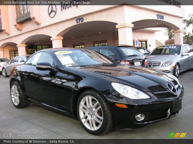 Black / Black/Beige 2009 Mercedes-Benz SLK 300 Roadster