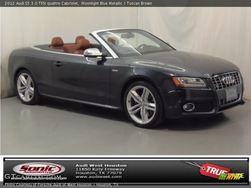 Moonlight Blue Metallic / Tuscan Brown 2012 Audi S5 3.0 TFSI quattro Cabriolet