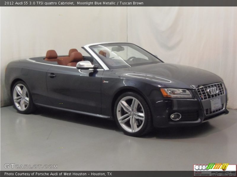 Moonlight Blue Metallic / Tuscan Brown 2012 Audi S5 3.0 TFSI quattro Cabriolet