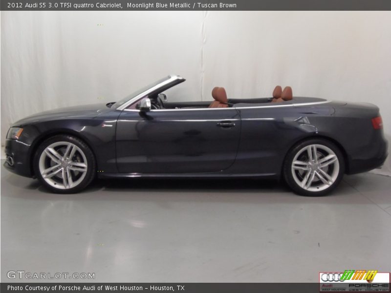 Moonlight Blue Metallic / Tuscan Brown 2012 Audi S5 3.0 TFSI quattro Cabriolet