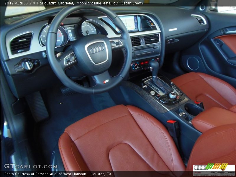 Moonlight Blue Metallic / Tuscan Brown 2012 Audi S5 3.0 TFSI quattro Cabriolet