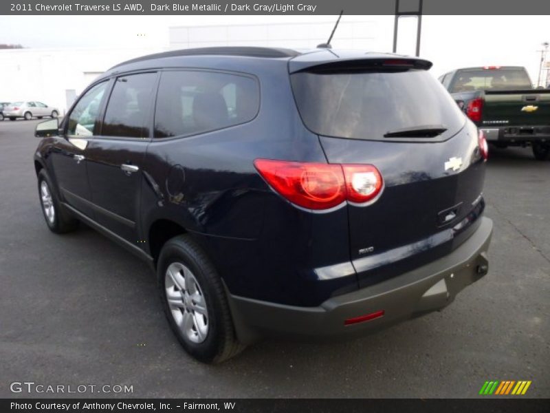 Dark Blue Metallic / Dark Gray/Light Gray 2011 Chevrolet Traverse LS AWD