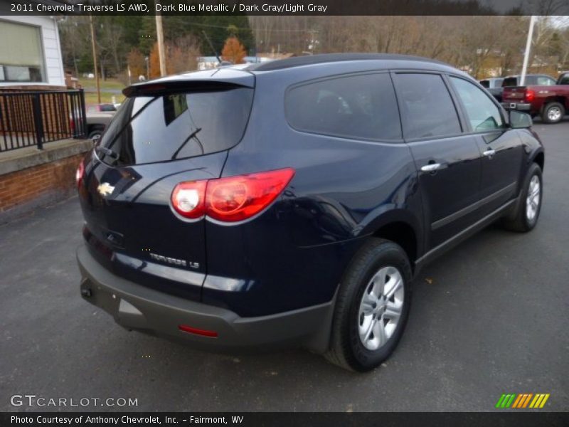 Dark Blue Metallic / Dark Gray/Light Gray 2011 Chevrolet Traverse LS AWD
