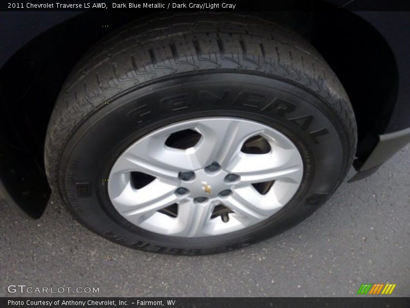 Dark Blue Metallic / Dark Gray/Light Gray 2011 Chevrolet Traverse LS AWD