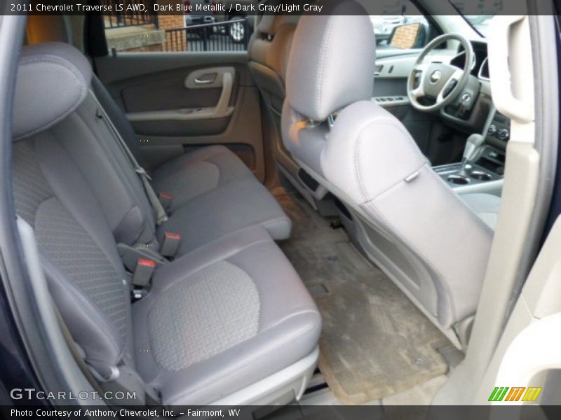 Dark Blue Metallic / Dark Gray/Light Gray 2011 Chevrolet Traverse LS AWD