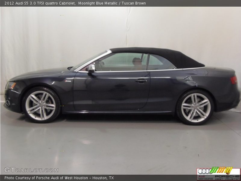 Moonlight Blue Metallic / Tuscan Brown 2012 Audi S5 3.0 TFSI quattro Cabriolet