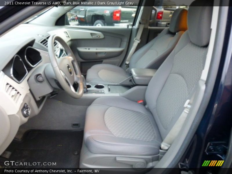 Dark Blue Metallic / Dark Gray/Light Gray 2011 Chevrolet Traverse LS AWD