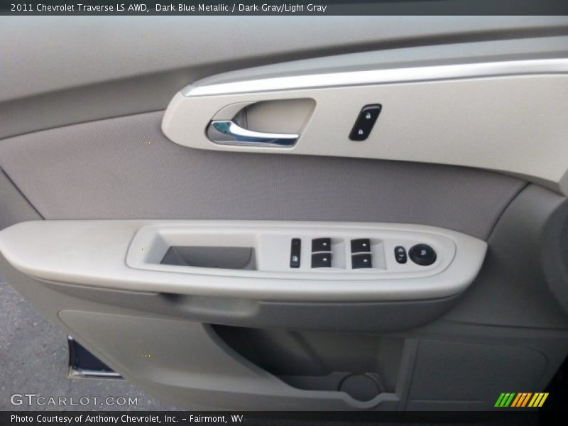 Dark Blue Metallic / Dark Gray/Light Gray 2011 Chevrolet Traverse LS AWD