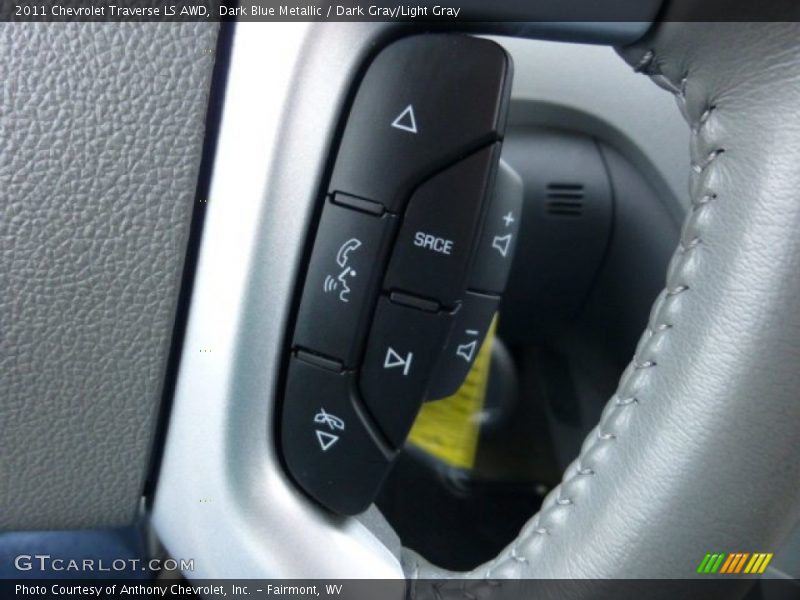 Dark Blue Metallic / Dark Gray/Light Gray 2011 Chevrolet Traverse LS AWD