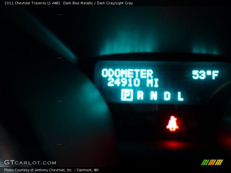 Dark Blue Metallic / Dark Gray/Light Gray 2011 Chevrolet Traverse LS AWD