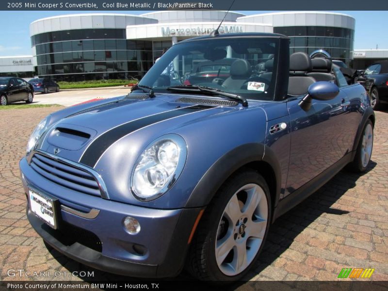 Cool Blue Metallic / Black/Panther Black 2005 Mini Cooper S Convertible