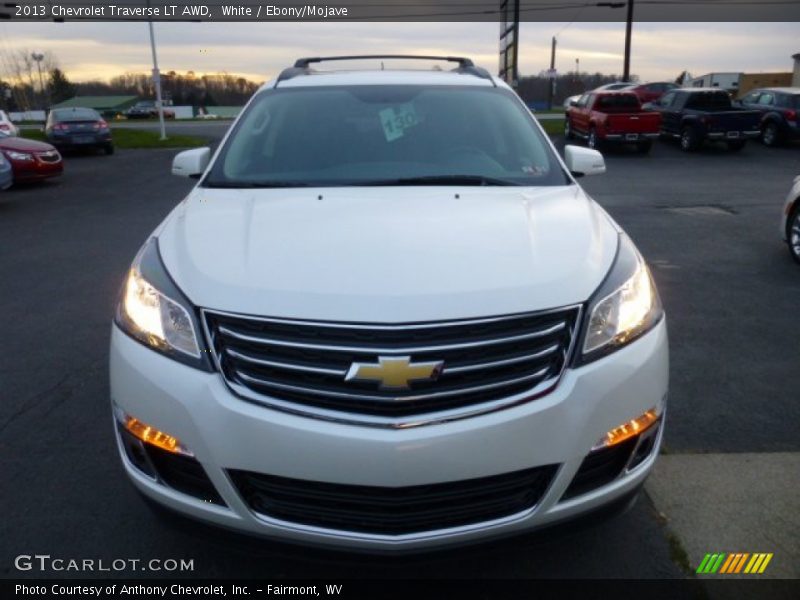 White / Ebony/Mojave 2013 Chevrolet Traverse LT AWD
