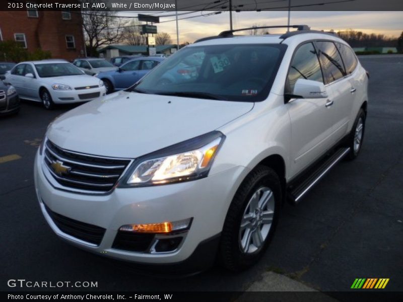 White / Ebony/Mojave 2013 Chevrolet Traverse LT AWD