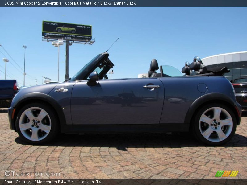 Cool Blue Metallic / Black/Panther Black 2005 Mini Cooper S Convertible