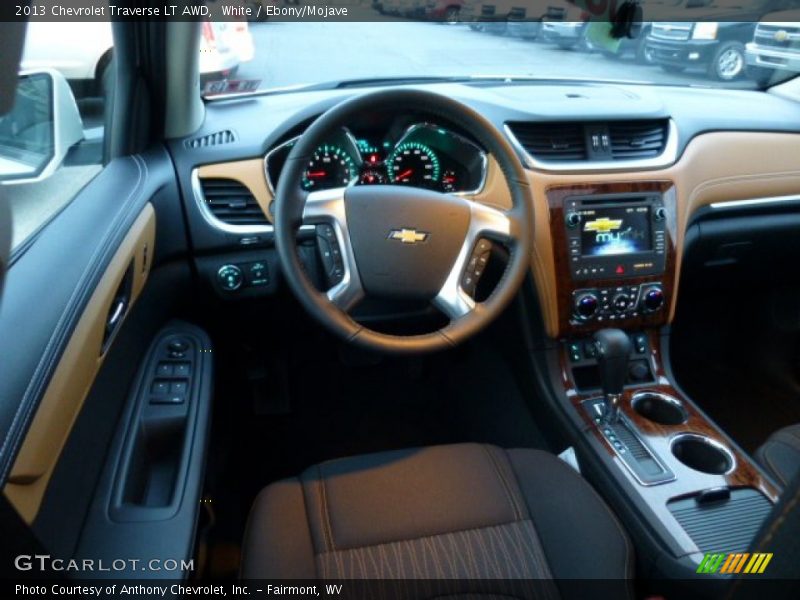 White / Ebony/Mojave 2013 Chevrolet Traverse LT AWD