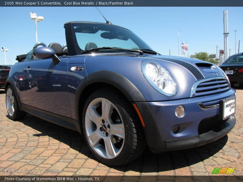 Cool Blue Metallic / Black/Panther Black 2005 Mini Cooper S Convertible