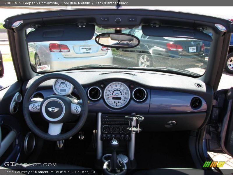 Cool Blue Metallic / Black/Panther Black 2005 Mini Cooper S Convertible