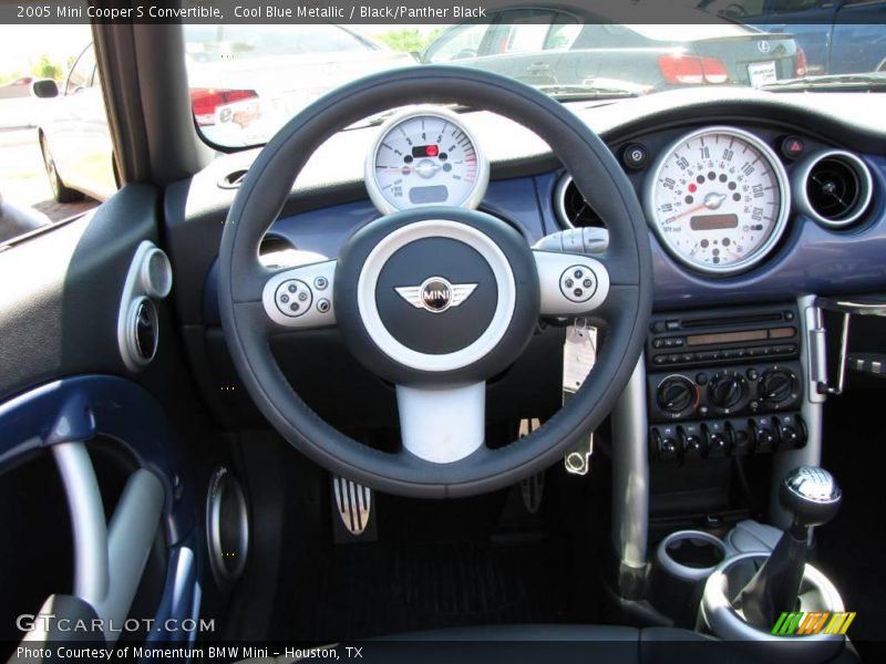 Cool Blue Metallic / Black/Panther Black 2005 Mini Cooper S Convertible