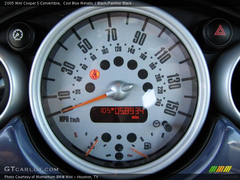 Cool Blue Metallic / Black/Panther Black 2005 Mini Cooper S Convertible