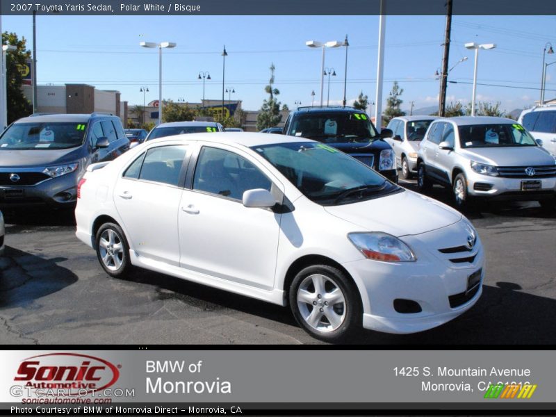 Polar White / Bisque 2007 Toyota Yaris Sedan