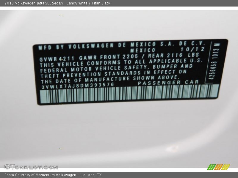 Candy White / Titan Black 2013 Volkswagen Jetta SEL Sedan