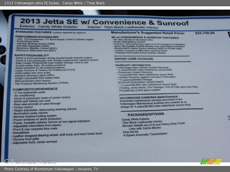 Candy White / Titan Black 2013 Volkswagen Jetta SE Sedan