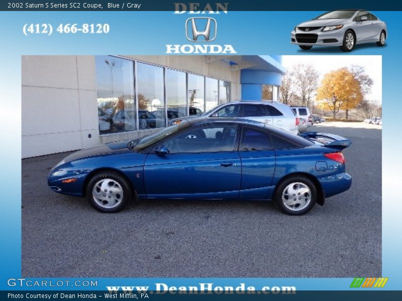 Blue / Gray 2002 Saturn S Series SC2 Coupe
