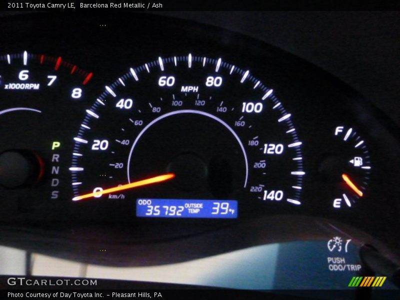 Barcelona Red Metallic / Ash 2011 Toyota Camry LE
