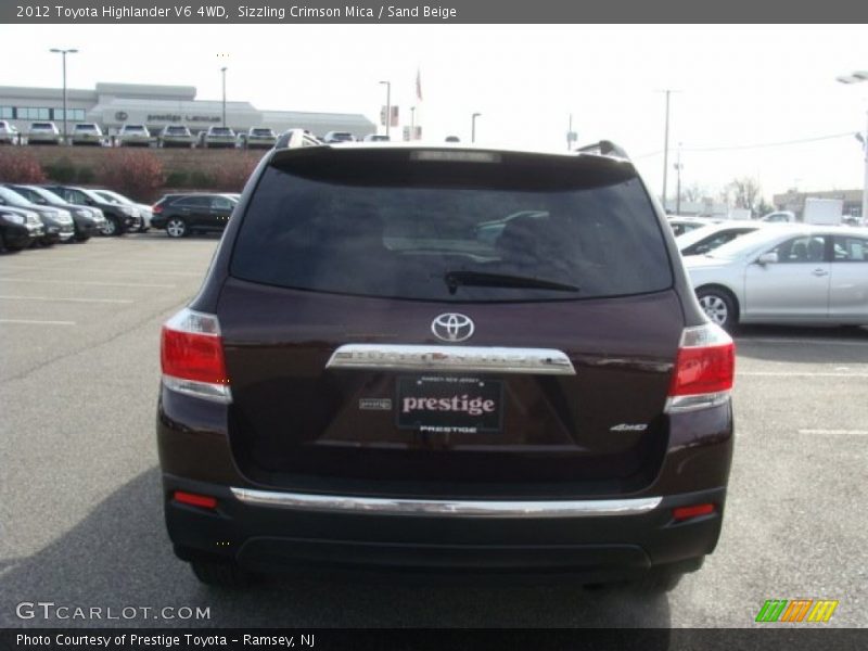 Sizzling Crimson Mica / Sand Beige 2012 Toyota Highlander V6 4WD