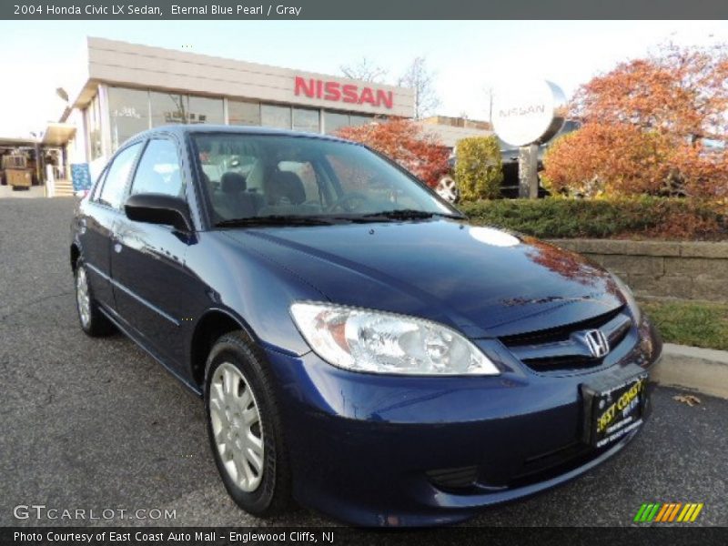 Eternal Blue Pearl / Gray 2004 Honda Civic LX Sedan
