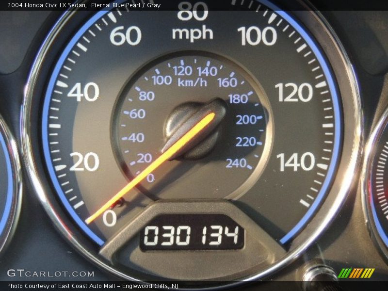 Eternal Blue Pearl / Gray 2004 Honda Civic LX Sedan