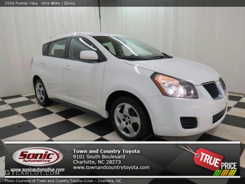 Ultra White / Ebony 2009 Pontiac Vibe