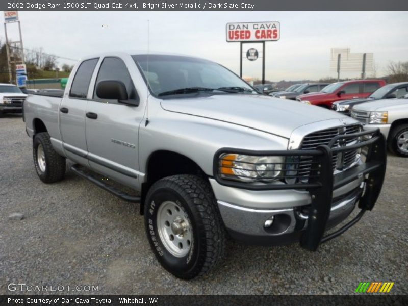 Bright Silver Metallic / Dark Slate Gray 2002 Dodge Ram 1500 SLT Quad Cab 4x4