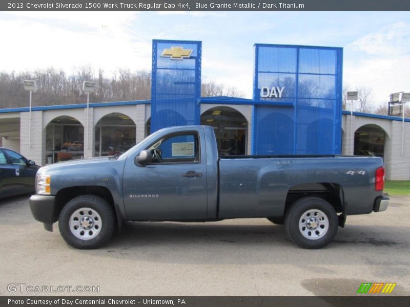 Blue Granite Metallic / Dark Titanium 2013 Chevrolet Silverado 1500 Work Truck Regular Cab 4x4