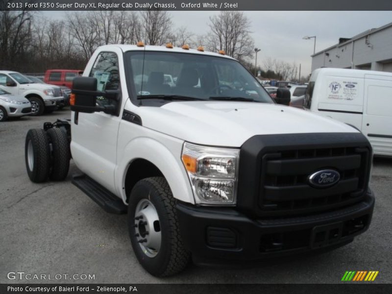 Front 3/4 View of 2013 F350 Super Duty XL Regular Cab Dually Chassis