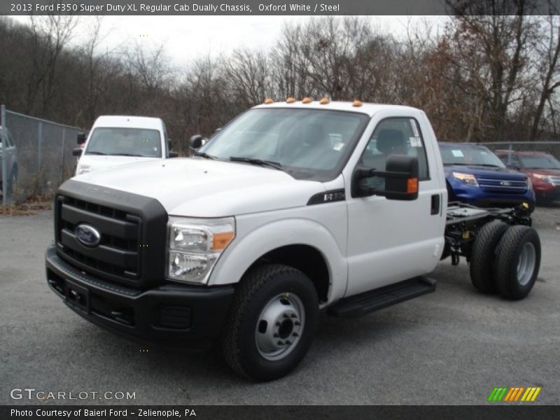 Front 3/4 View of 2013 F350 Super Duty XL Regular Cab Dually Chassis